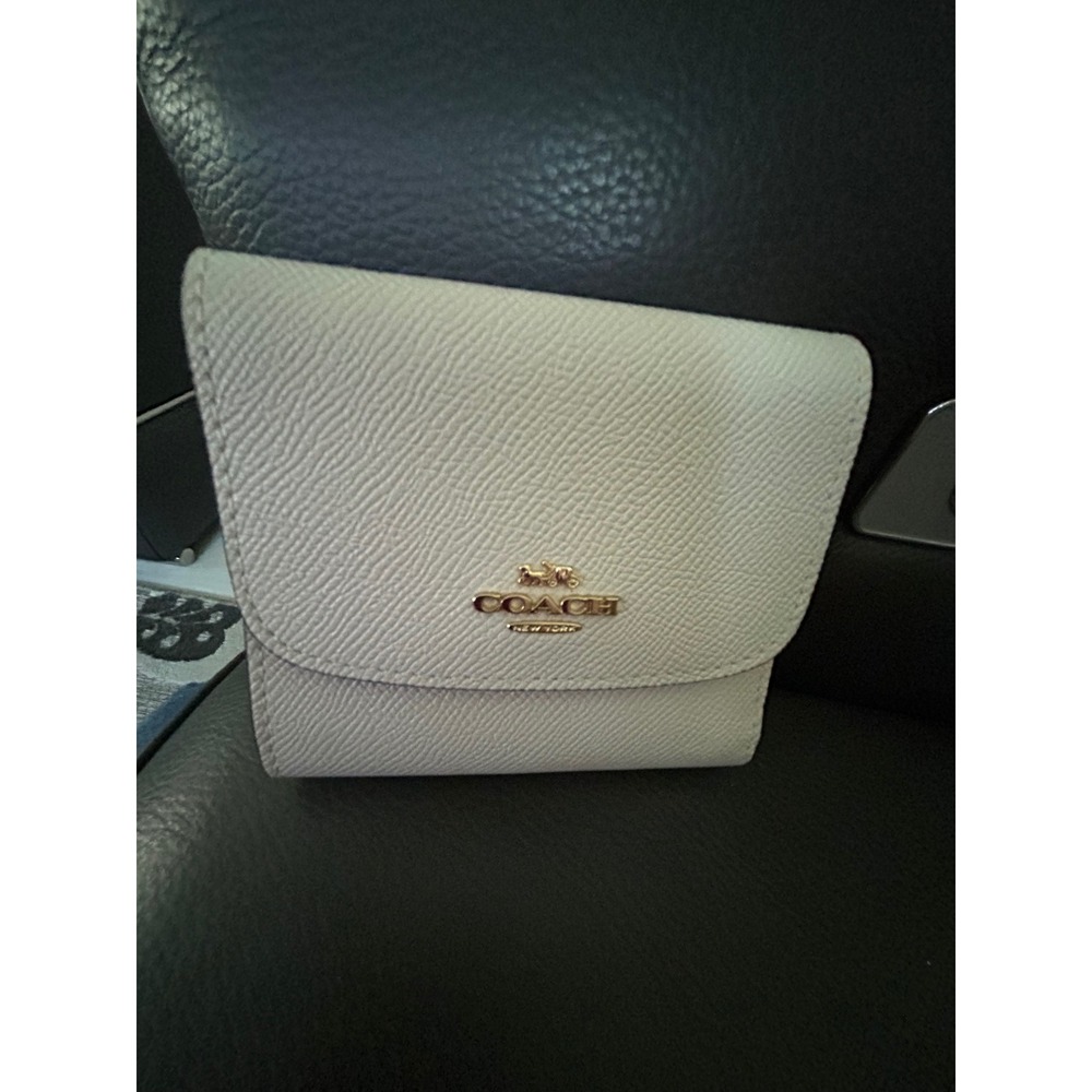 Coach Wyn Small Wallet White Crossgrain Leather Trifold Envelope C2328